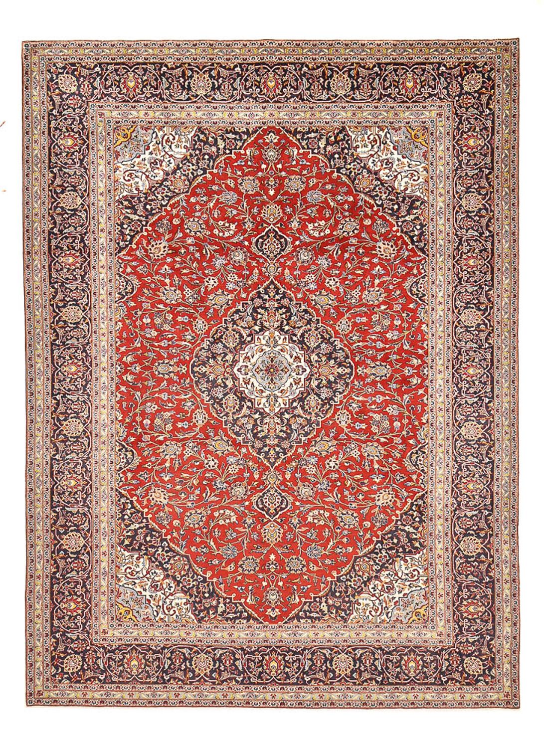 Persisk tæppe - Keshan - 416 x 297 cm - rød