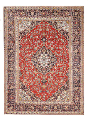 Persisk tæppe - Keshan - 416 x 297 cm - rød