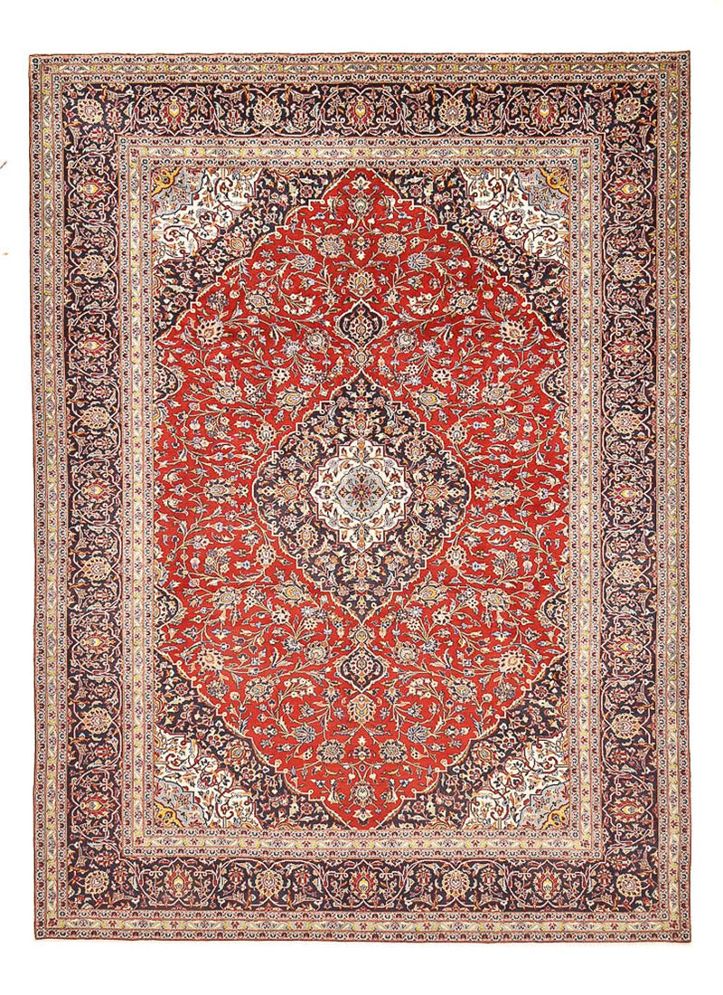Persisk tæppe - Keshan - 416 x 297 cm - rød