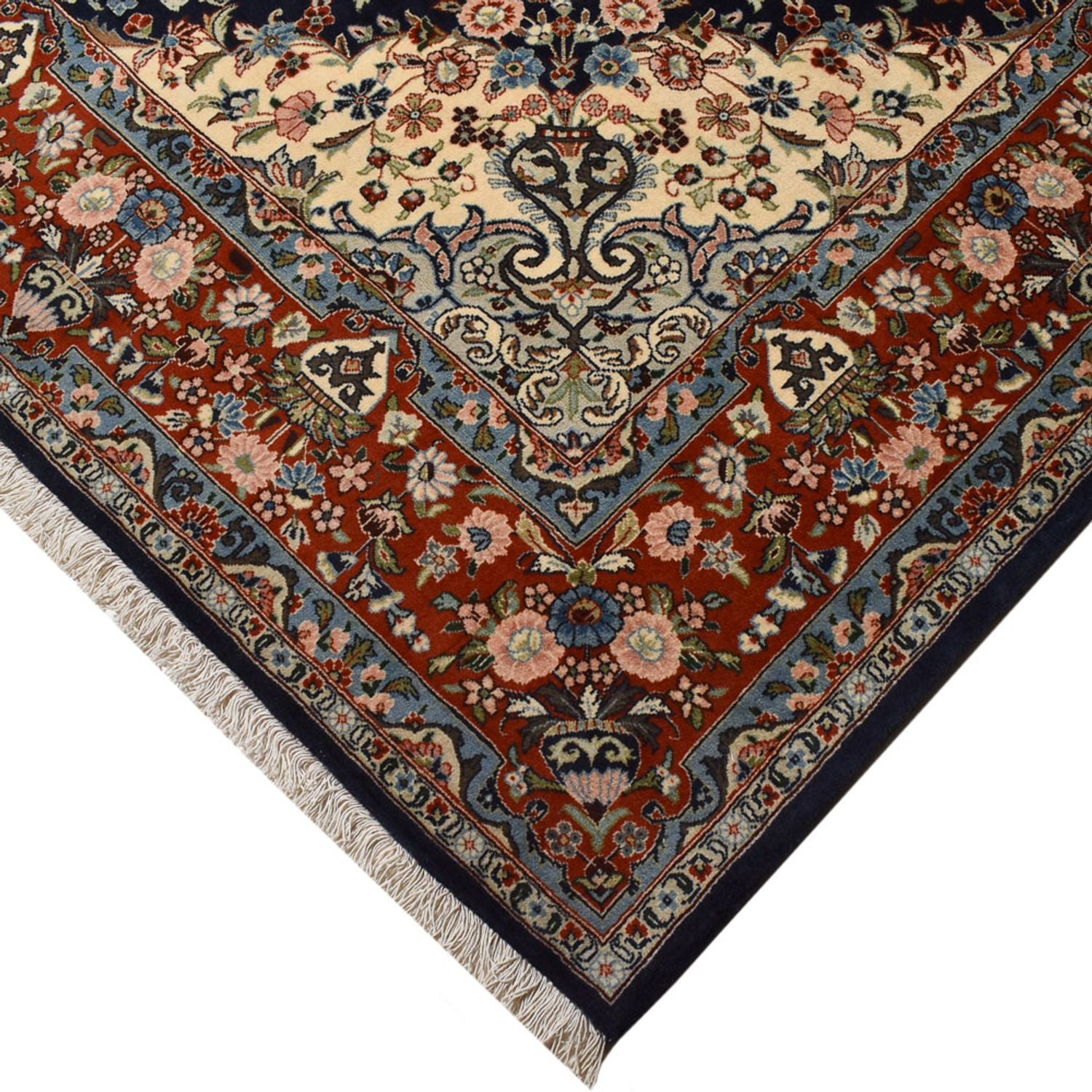 Persisk tæppe - Keshan - 315 x 220 cm - mørkeblå