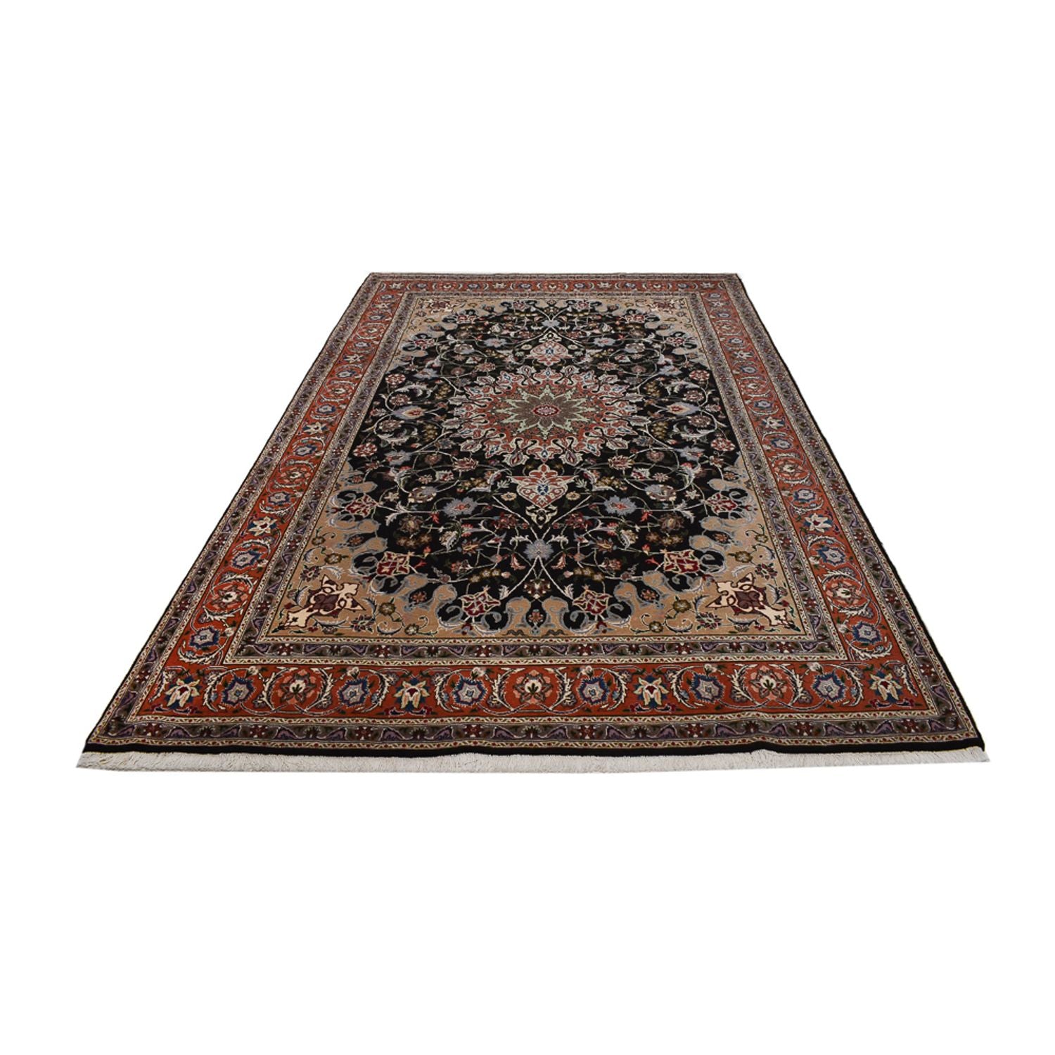 Persisk tæppe - Tabriz - Royal - 318 x 208 cm - mørkeblå