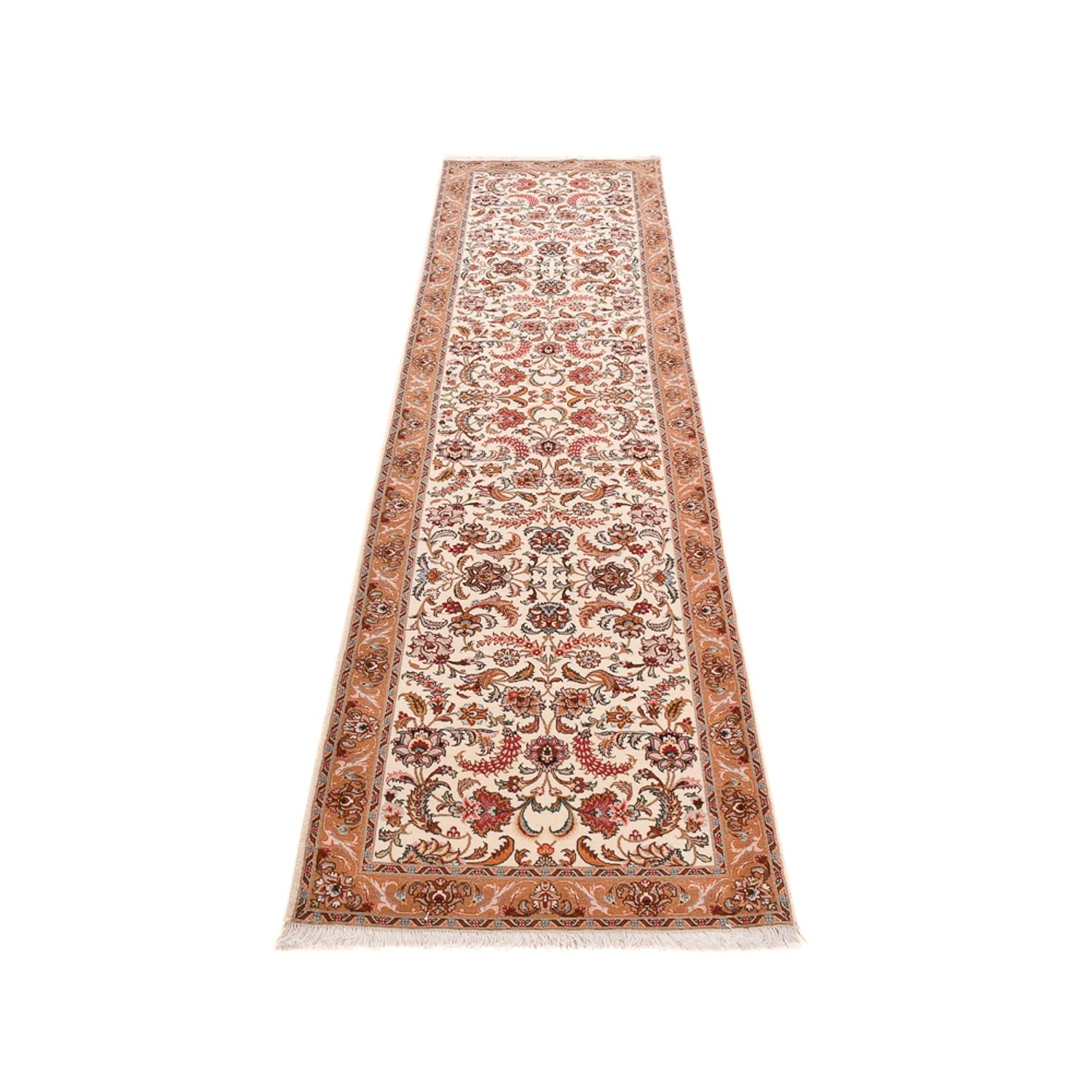 Løber Persisk tæppe - Tabriz - Premium - 317 x 72 cm - beige