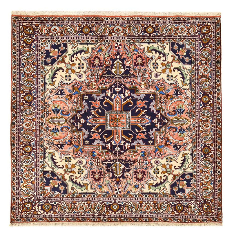 Persisk tæppe - Nomadisk firkantet  - 200 x 194 cm - lysrød
