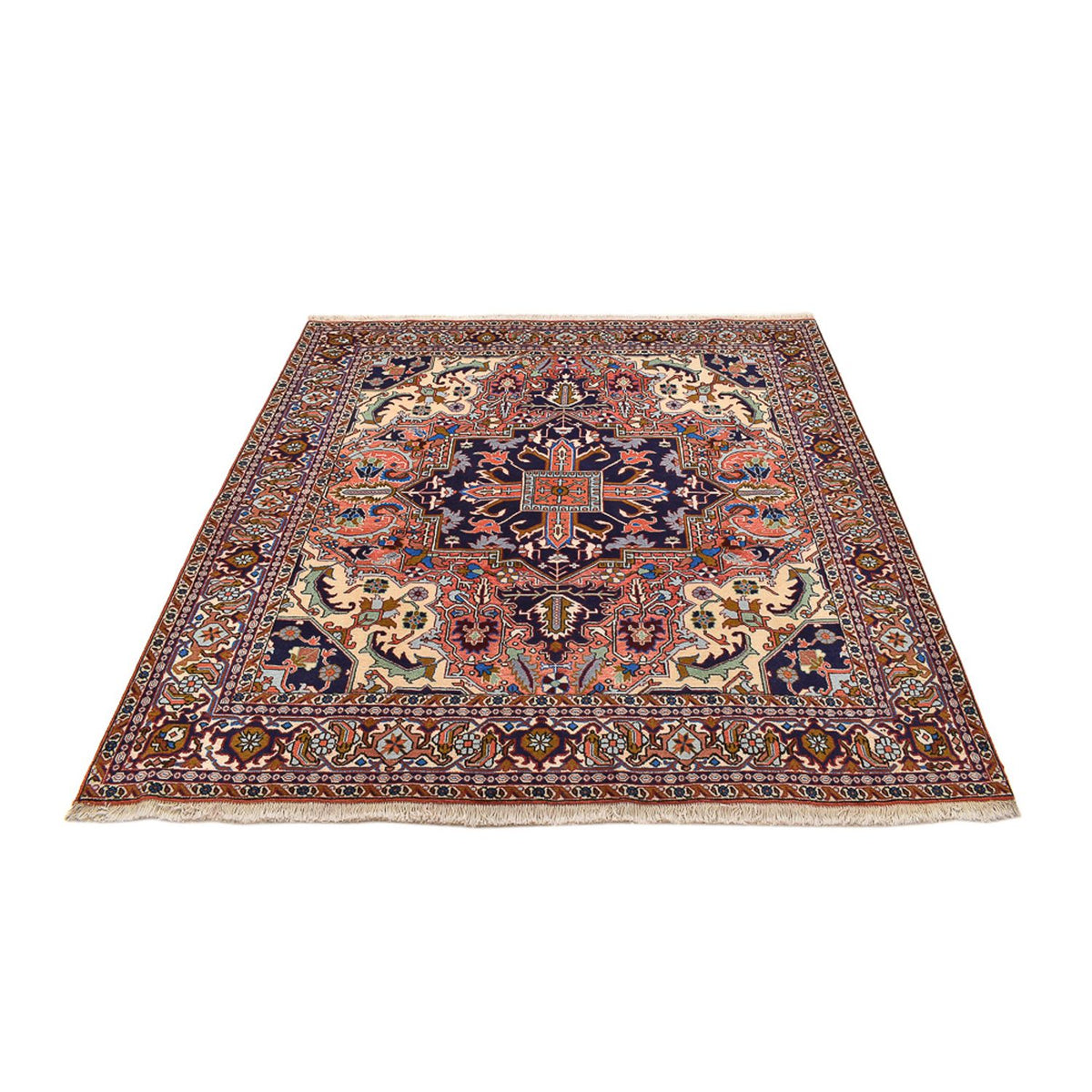 Persisk tæppe - Nomadisk firkantet  - 200 x 194 cm - lysrød