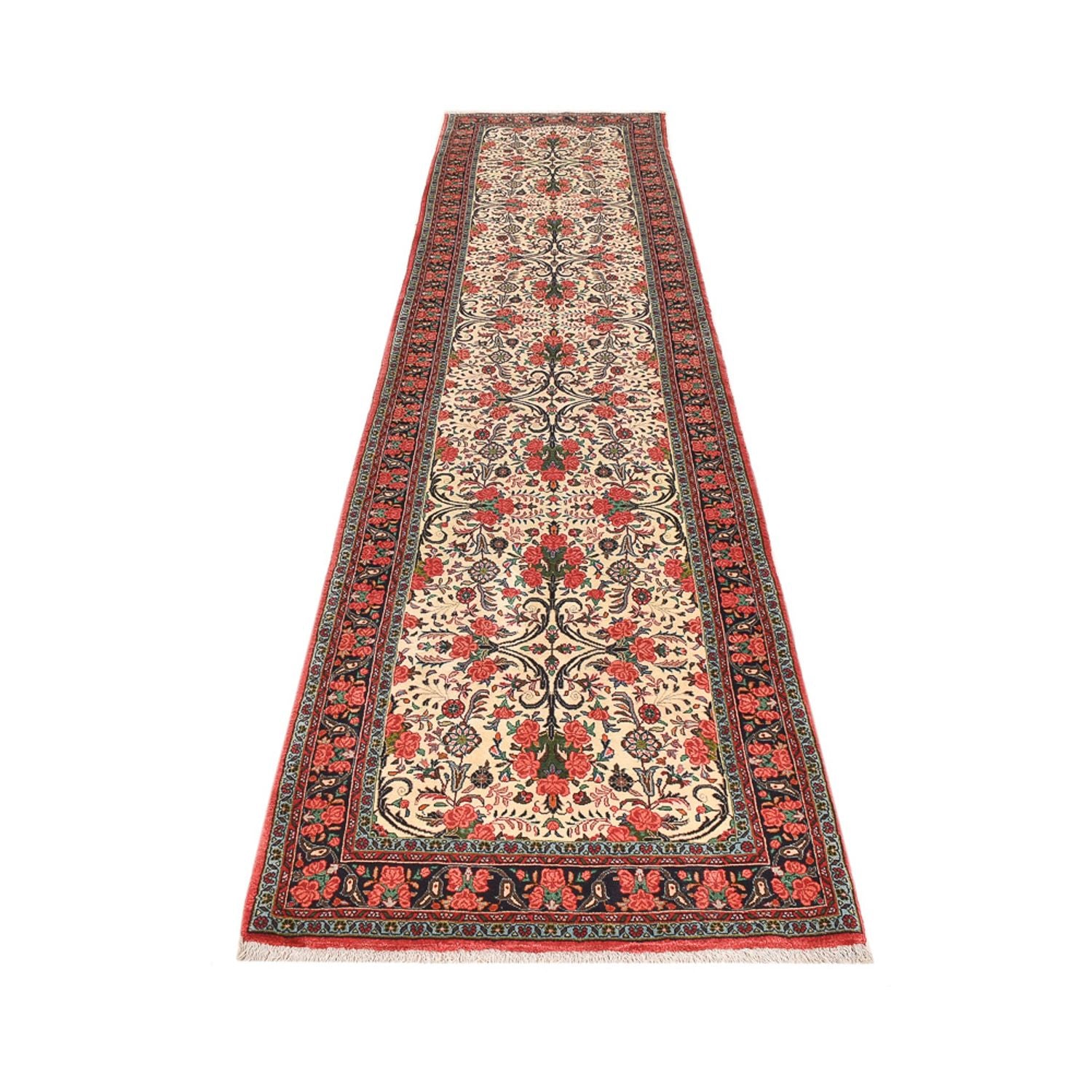 Løber Persisk tæppe - Bijar - 405 x 95 cm - mørk beige