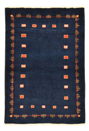 Gabbeh Tæppe - Loribaft Persisk - 143 x 110 cm - mørkeblå