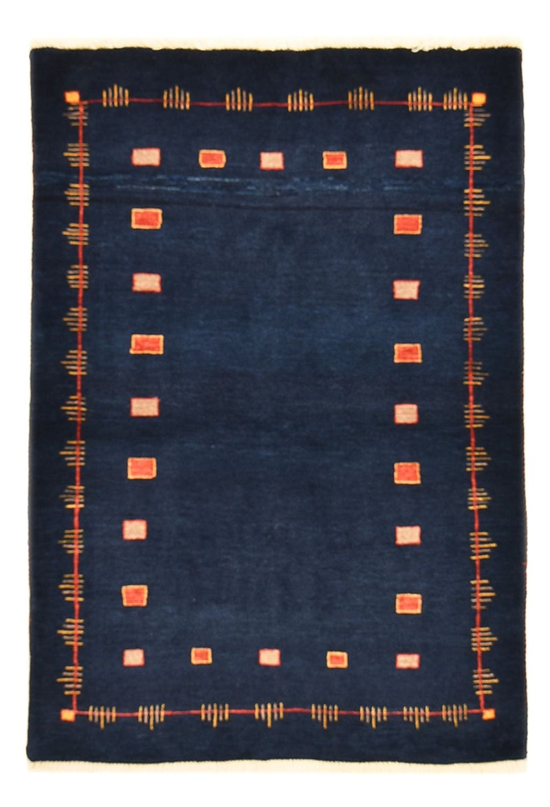Gabbeh Tæppe - Loribaft Persisk - 143 x 110 cm - mørkeblå