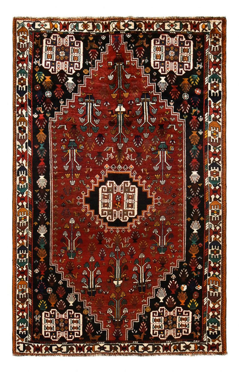 Persisk tæppe - Nomadisk - 252 x 160 cm - mørkerød