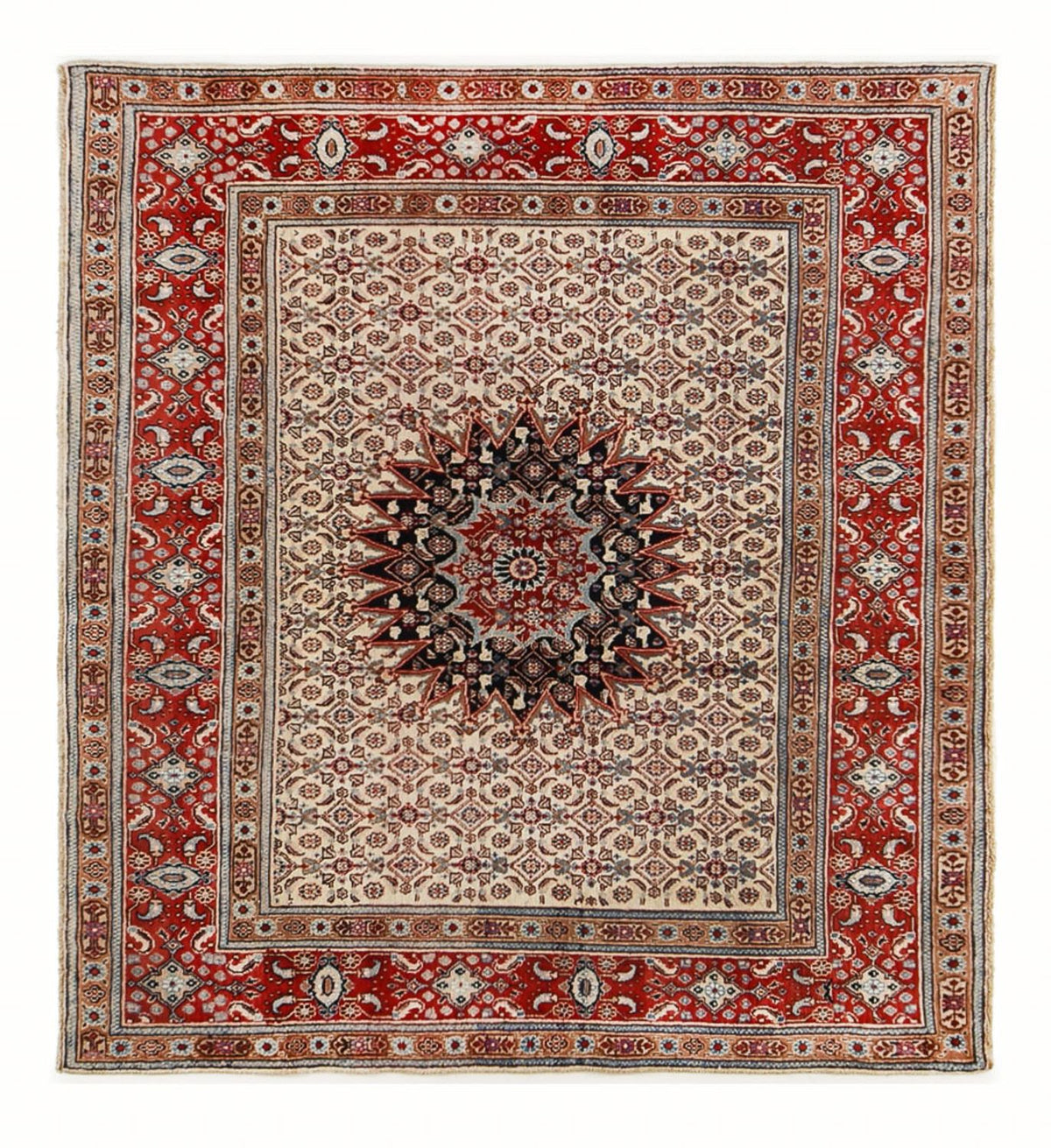 Persisk tæppe - Classic firkantet  - 202 x 186 cm - mørk beige