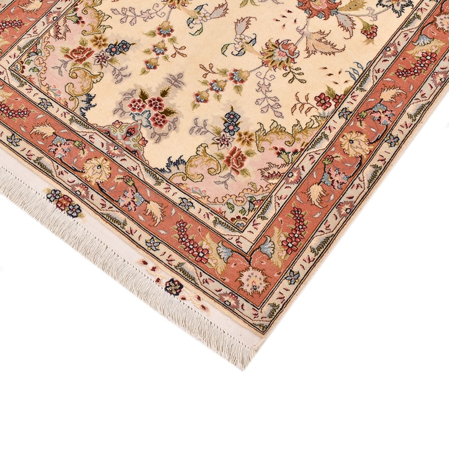 Løber Persisk tæppe - Tabriz - Royal - 195 x 80 cm - beige