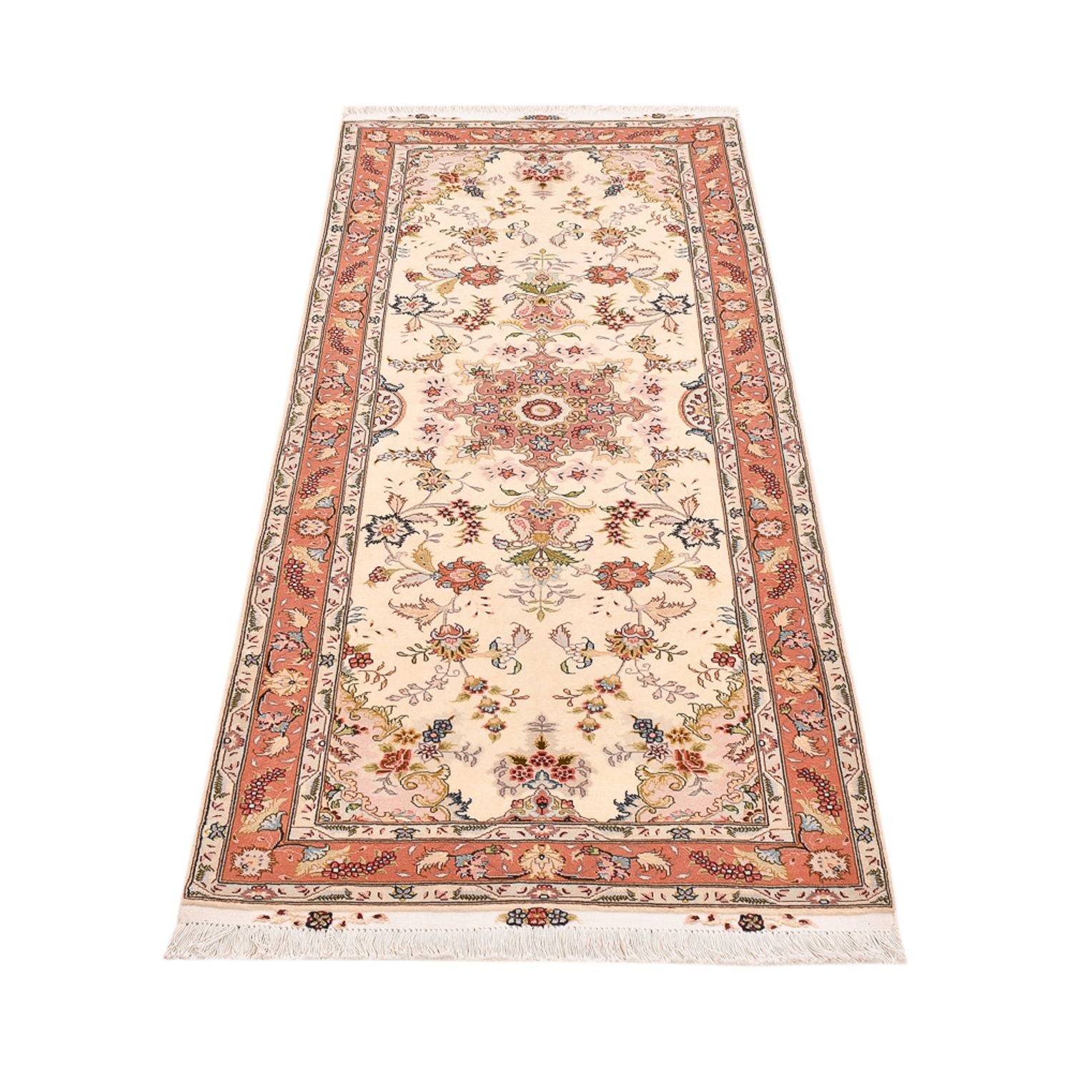 Løber Persisk tæppe - Tabriz - Royal - 195 x 80 cm - beige