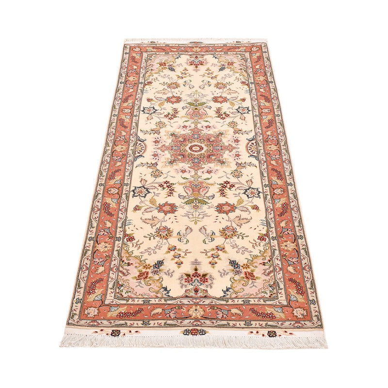 Løber Persisk tæppe - Tabriz - Royal - 195 x 80 cm - beige