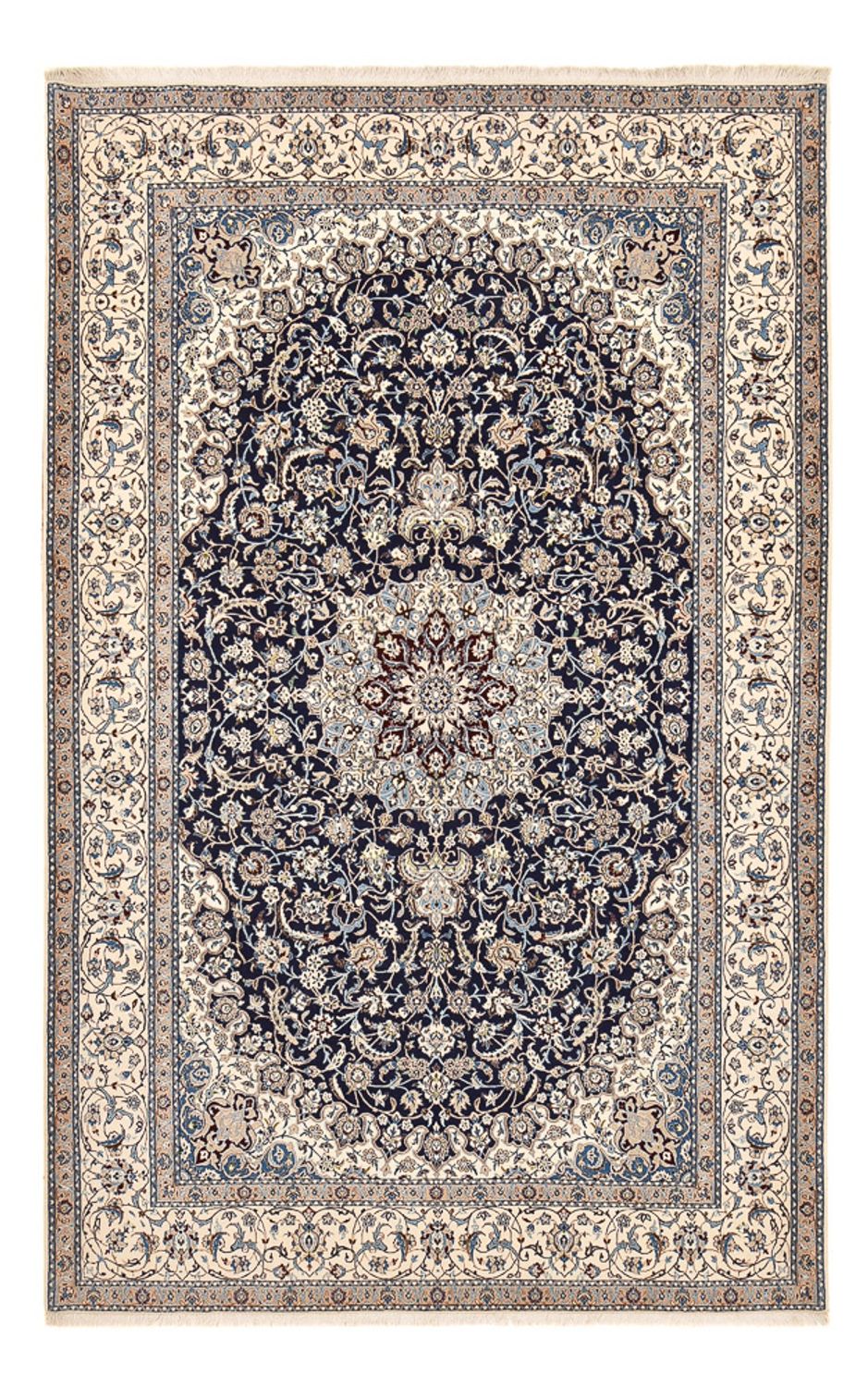 Persisk tæppe - Nain - Premium - 308 x 211 cm - mørkeblå
