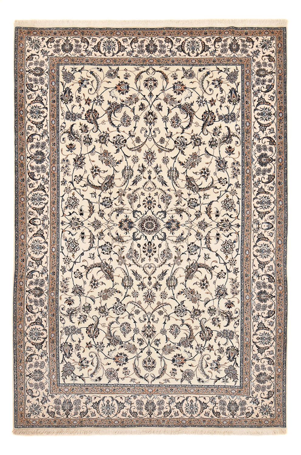 Persisk tæppe - Nain - Premium - 344 x 213 cm - creme