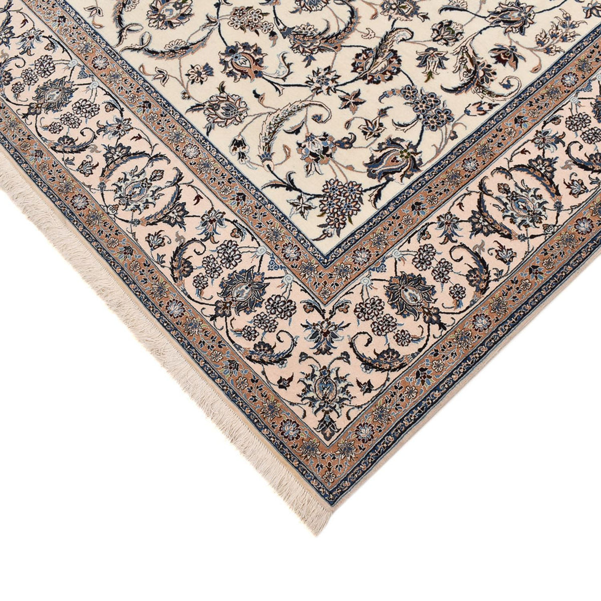 Persisk tæppe - Nain - Premium - 344 x 213 cm - creme