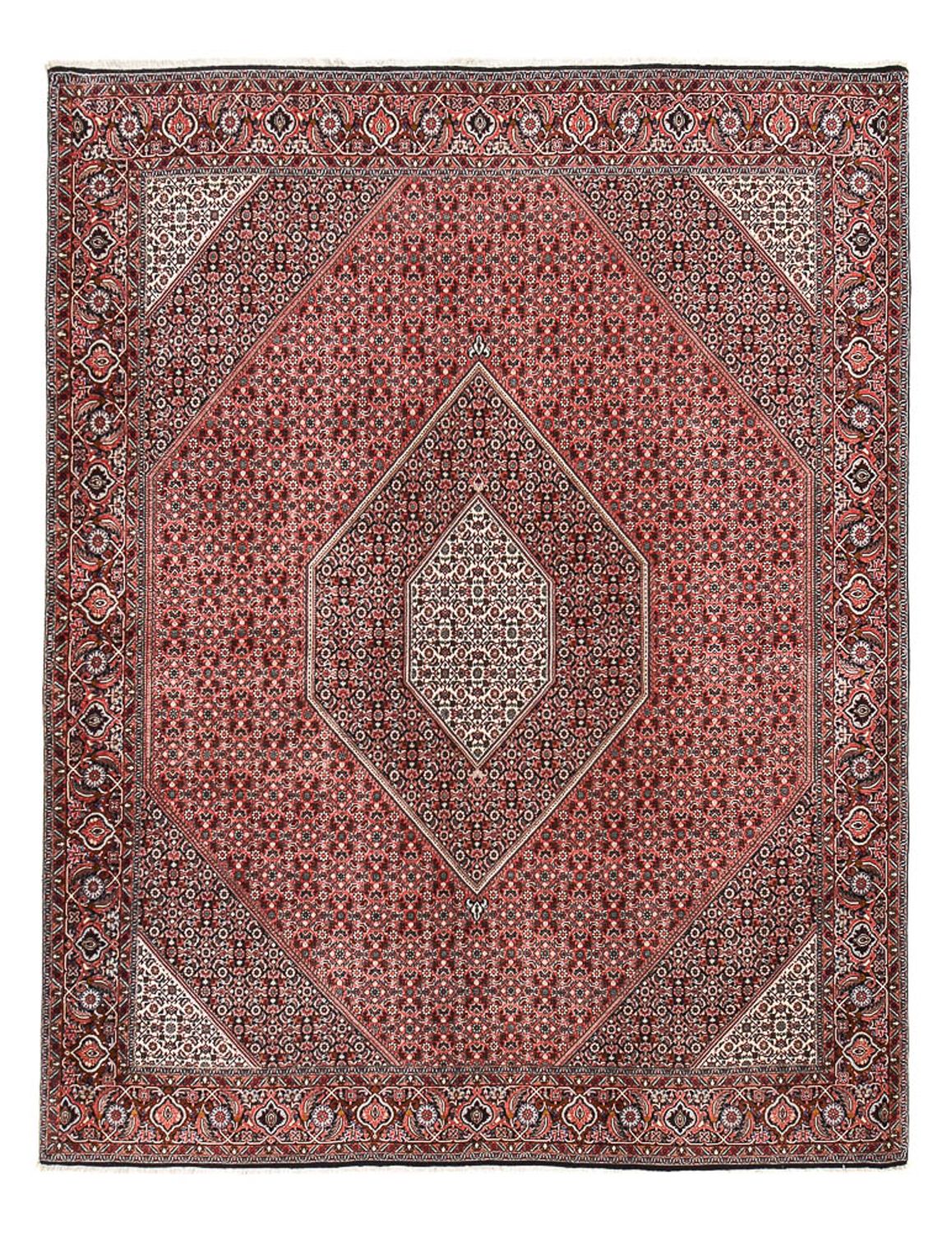 Persisk tæppe - Bijar - 315 x 248 cm - mørkerød