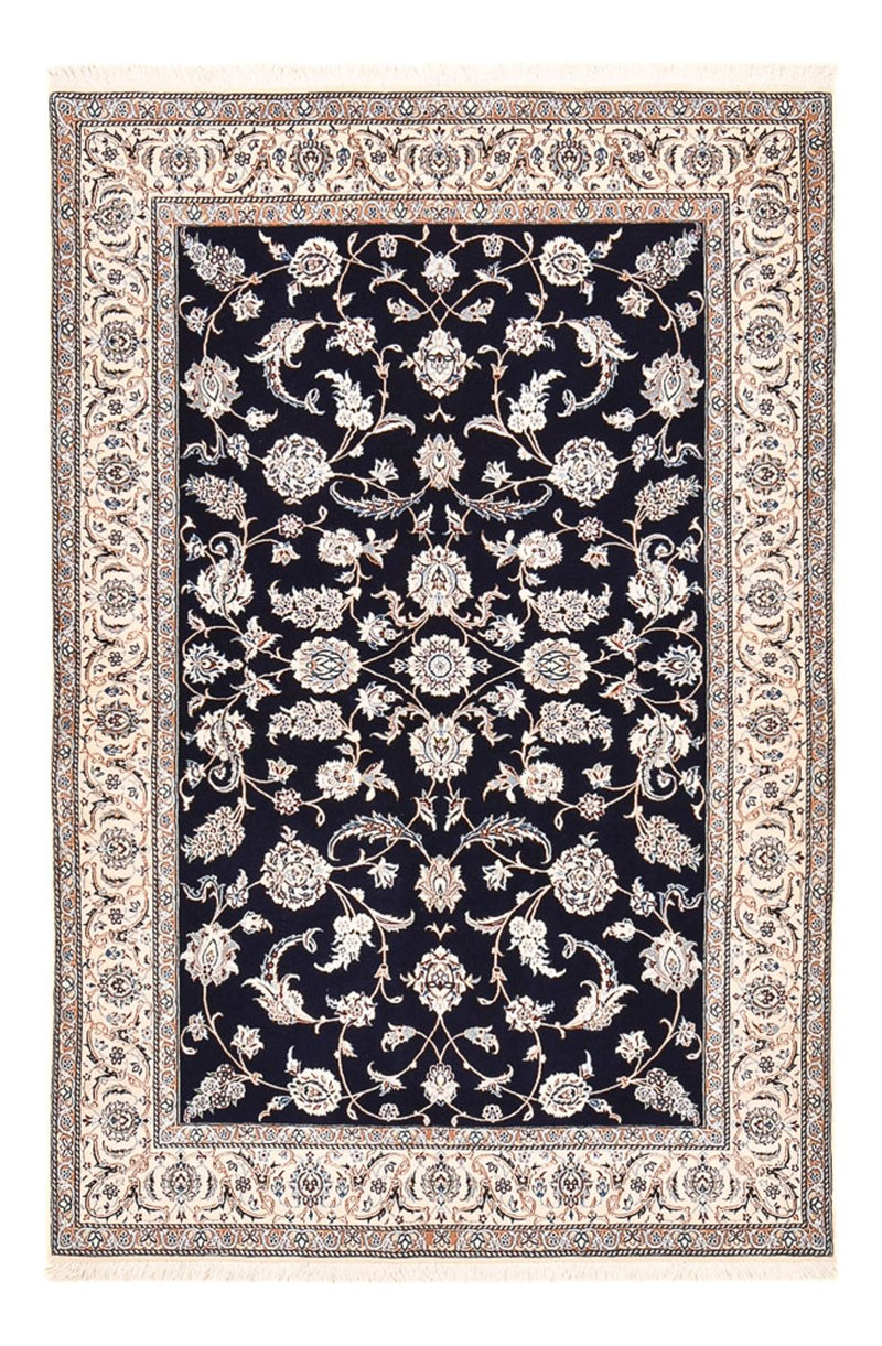 Persisk tæppe - Nain - Premium - 197 x 130 cm - mørkeblå