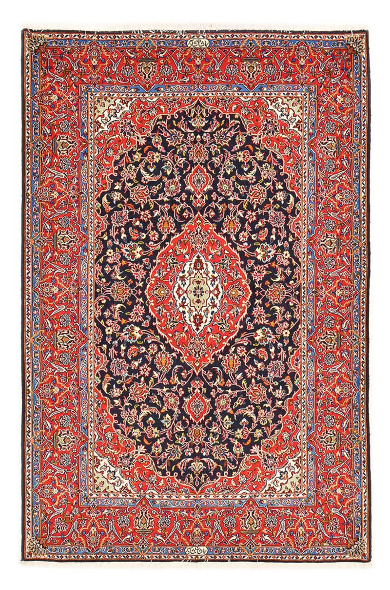 Persisk tæppe - Keshan - 217 x 143 cm - mørkeblå