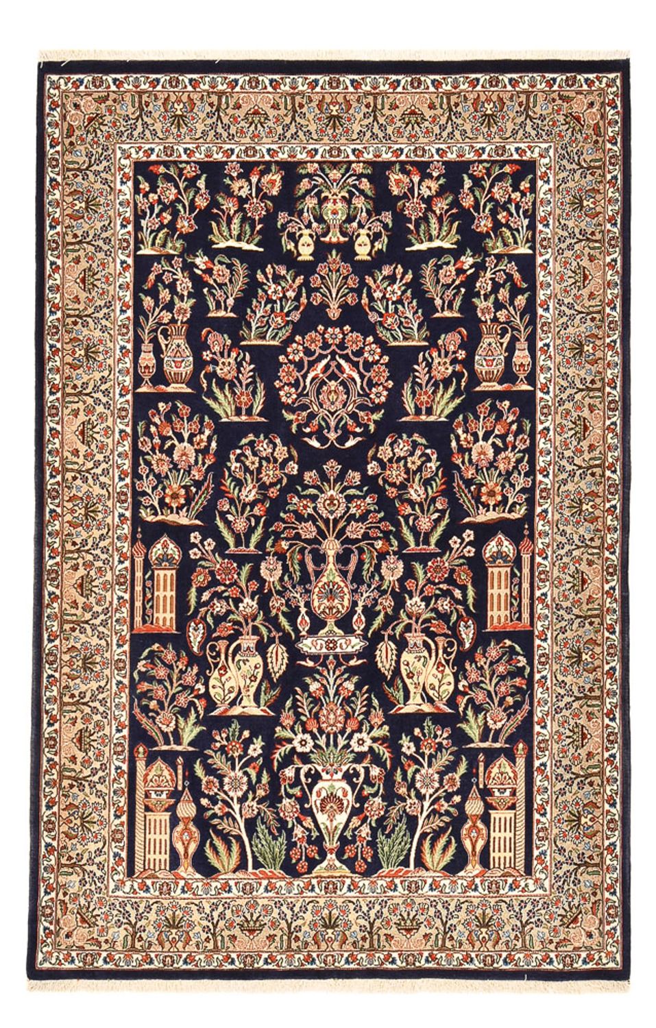 Persisk tæppe - Ghom - Royal - 200 x 130 cm - mørkeblå
