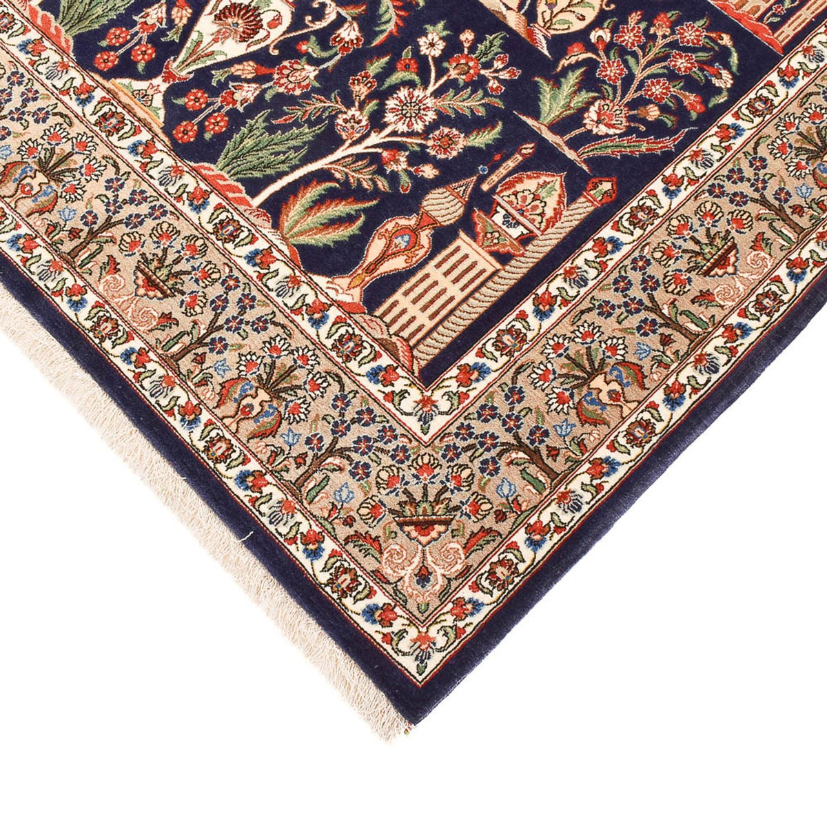 Persisk tæppe - Ghom - Royal - 200 x 130 cm - mørkeblå