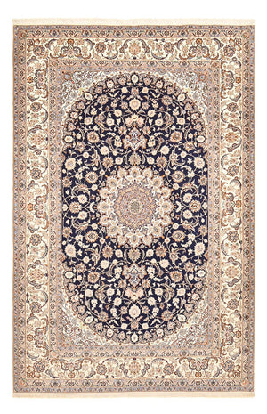 Persisk tæppe - Isfahan - Premium - 306 x 202 cm - mørkeblå