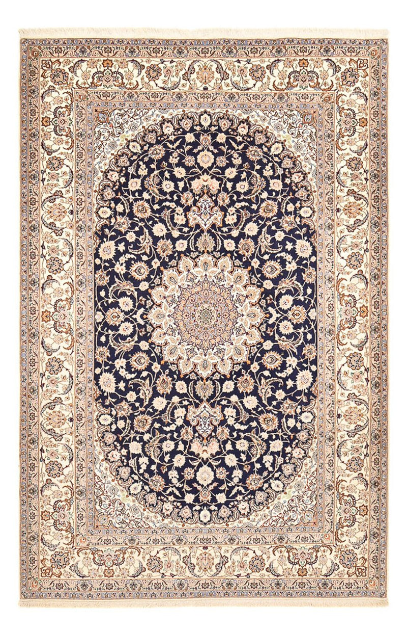 Persisk tæppe - Isfahan - Premium - 306 x 202 cm - mørkeblå