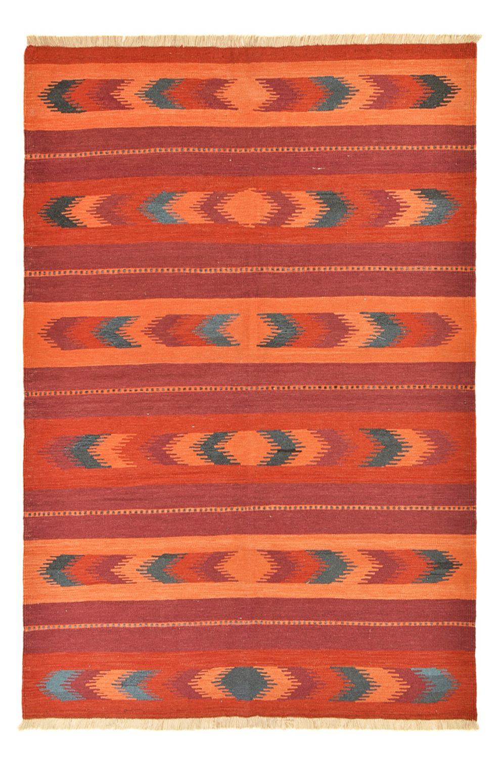 Kelim-tæppe - orientalsk - 253 x 174 cm - flerfarvet