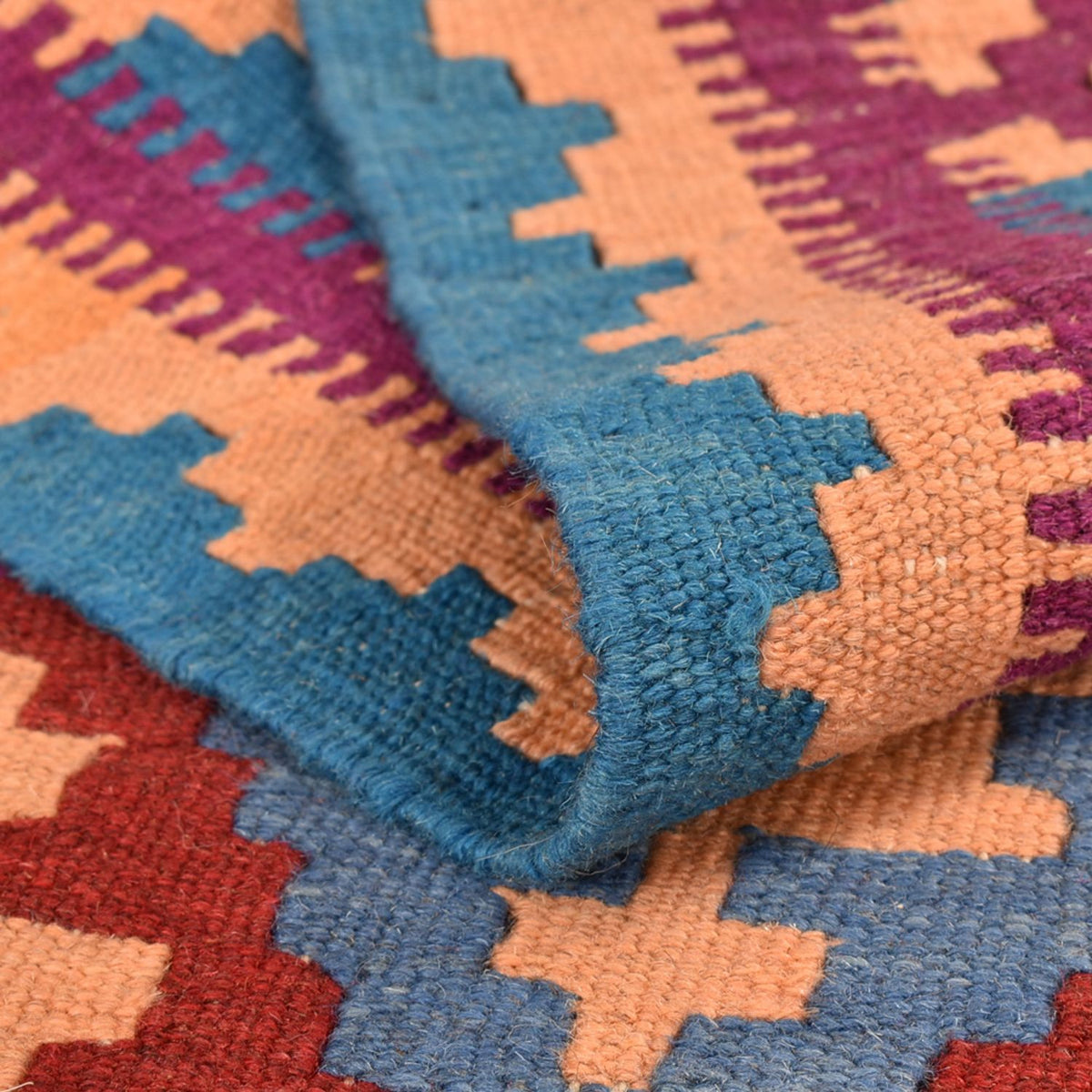 Kelim-tæppe - orientalsk - 199 x 151 cm - flerfarvet