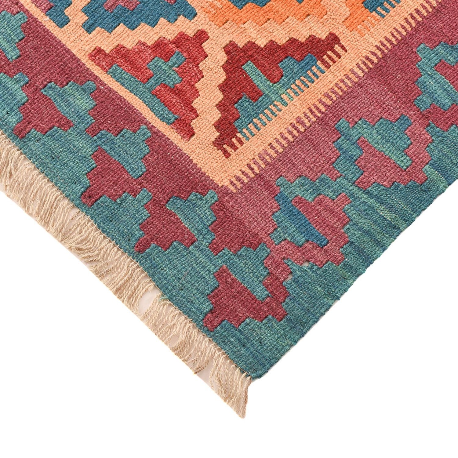 Kelim-tæppe - orientalsk - 195 x 156 cm - flerfarvet