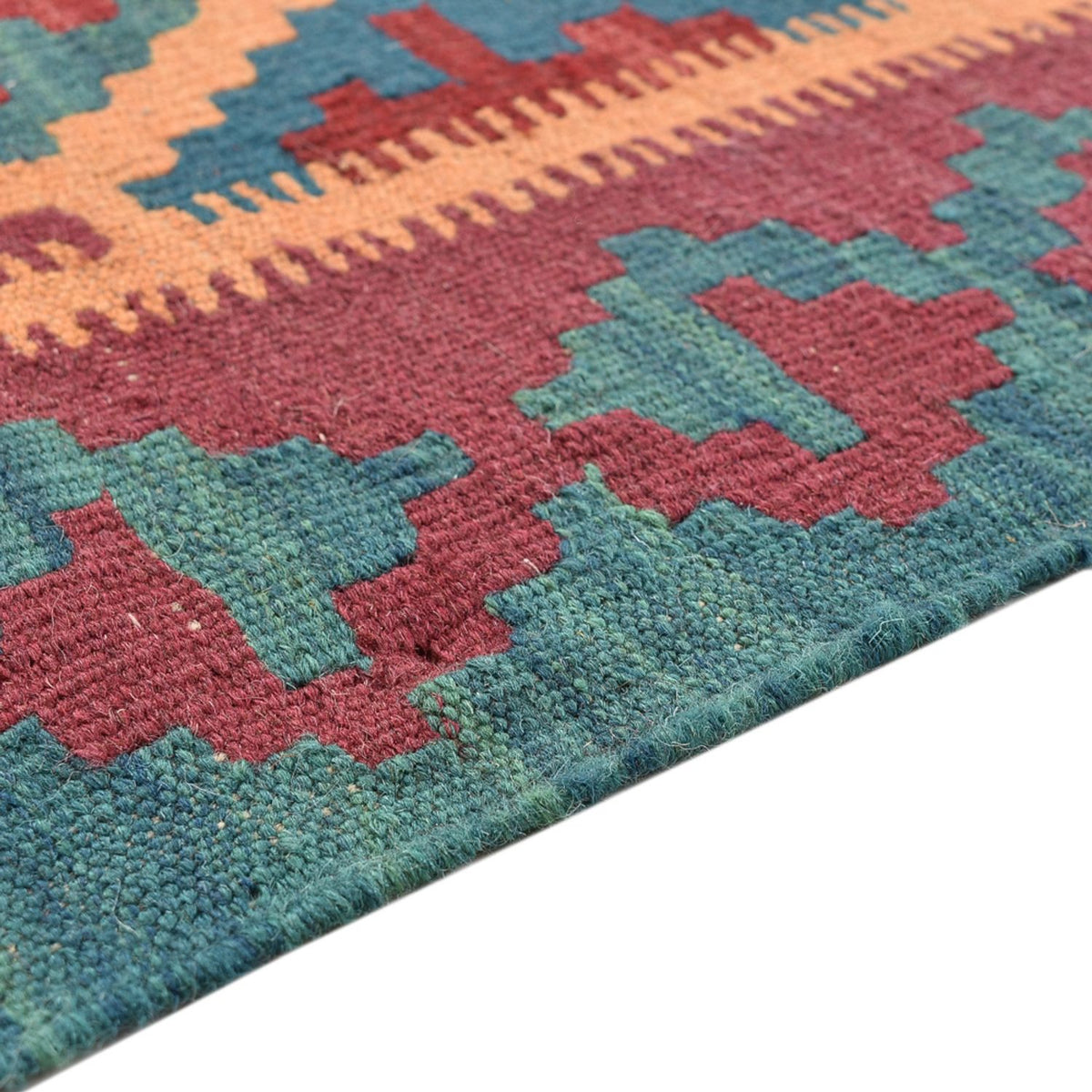 Kelim-tæppe - orientalsk - 195 x 156 cm - flerfarvet