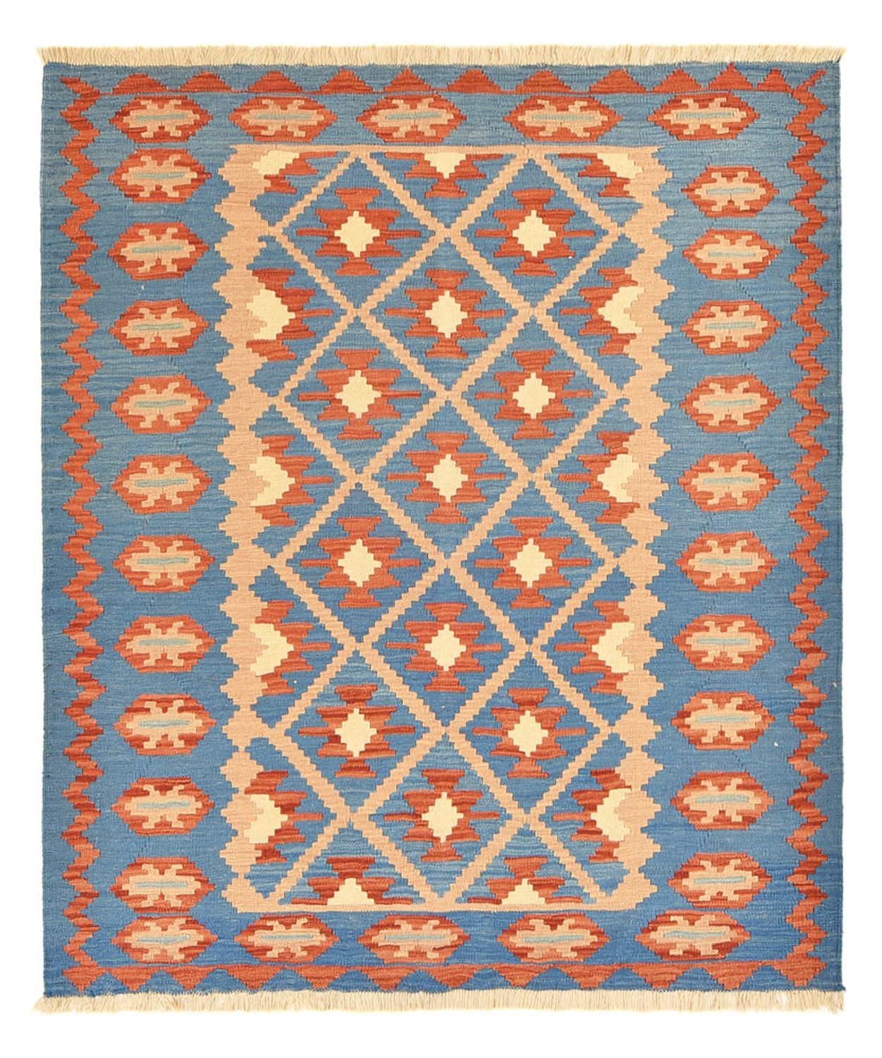 Kelim-tæppe - orientalsk - 193 x 164 cm - flerfarvet
