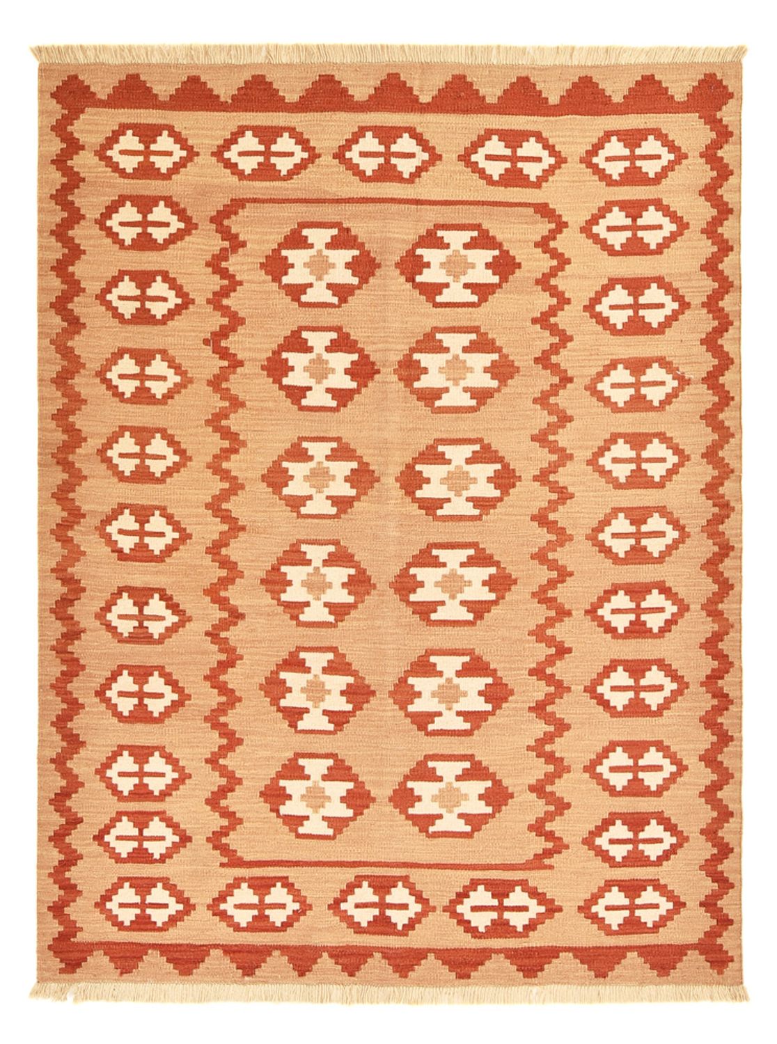 Kelim-tæppe - orientalsk - 197 x 151 cm - flerfarvet