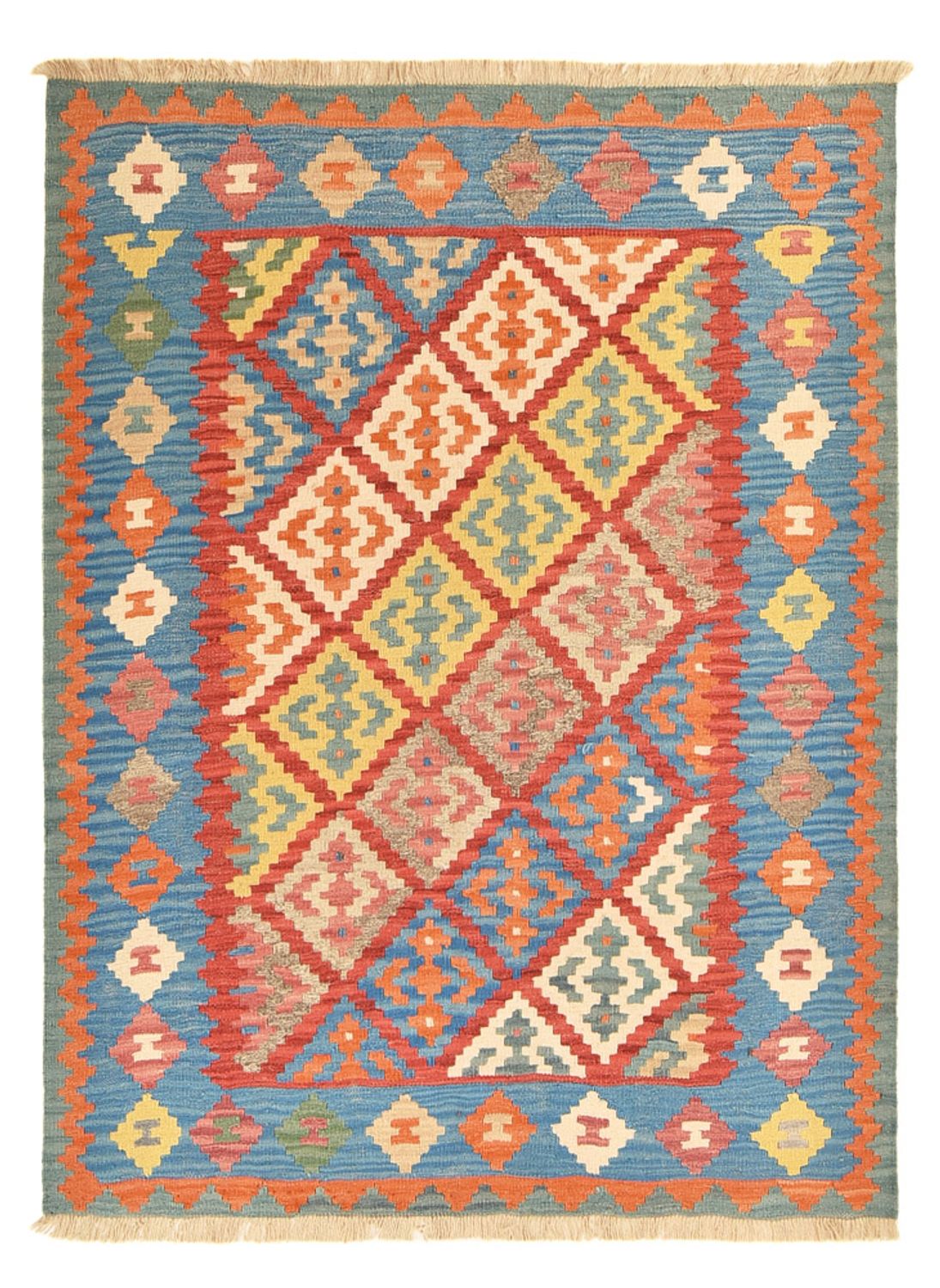 Kelim-tæppe - orientalsk - 203 x 157 cm - flerfarvet