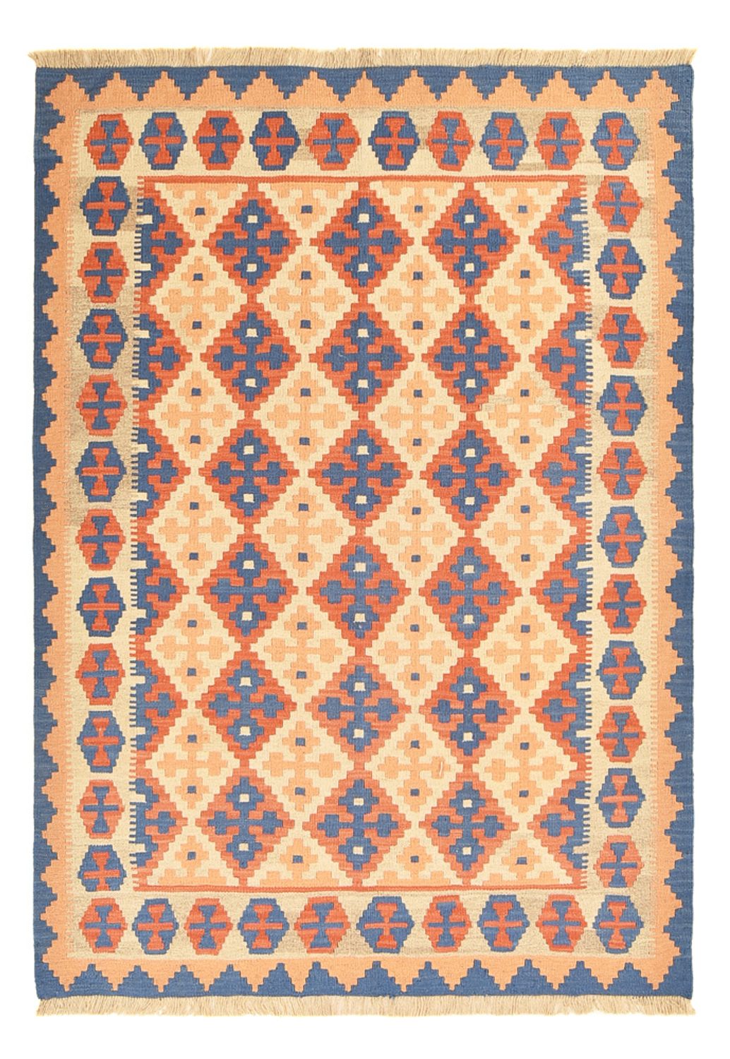 Kelim-tæppe - orientalsk - 203 x 147 cm - flerfarvet