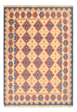 Kelim-tæppe - orientalsk - 203 x 147 cm - flerfarvet