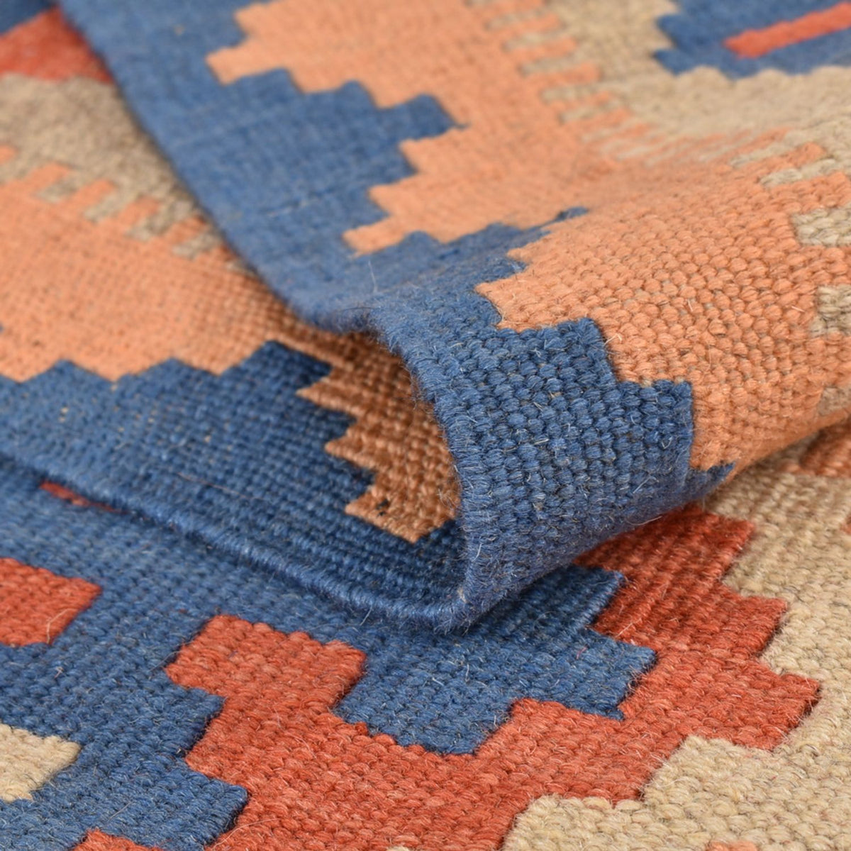 Kelim-tæppe - orientalsk - 203 x 147 cm - flerfarvet