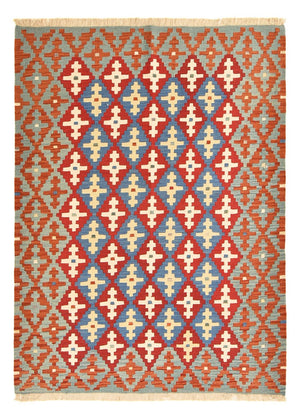 Kelim-tæppe - orientalsk - 196 x 153 cm - flerfarvet
