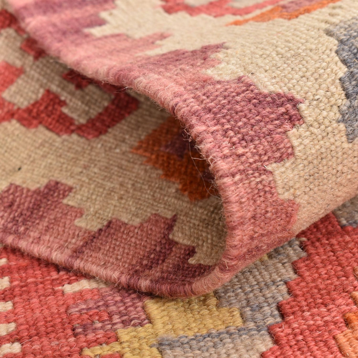 Løber Kelim-tæppe - orientalsk - 201 x 60 cm - flerfarvet