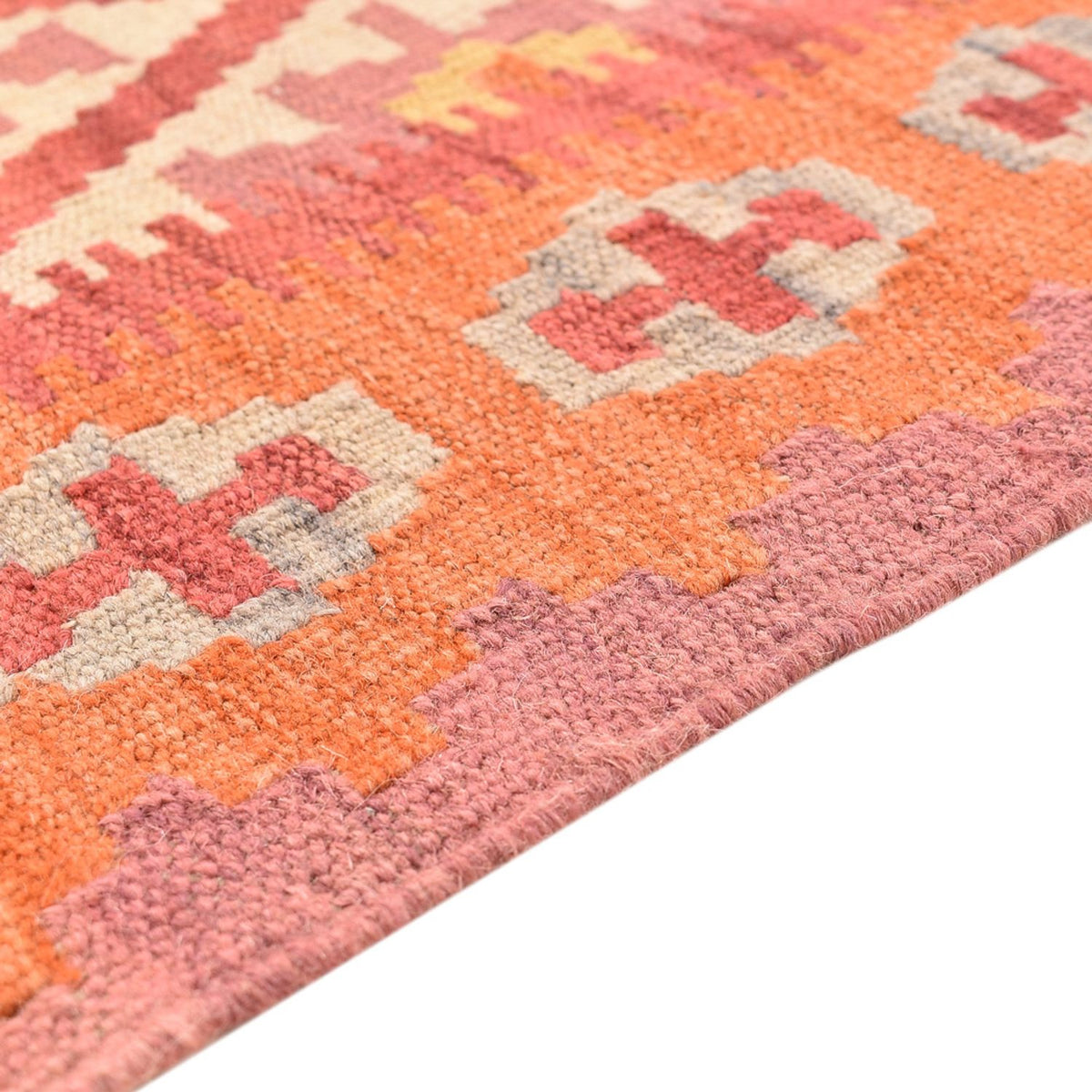 Løber Kelim-tæppe - orientalsk - 201 x 61 cm - flerfarvet