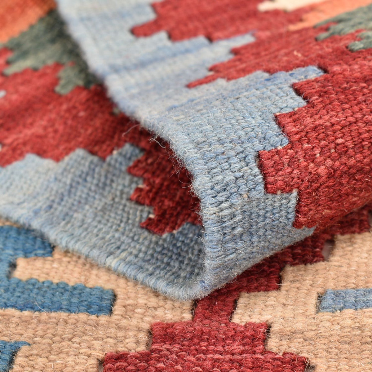 Løber Kelim-tæppe - orientalsk - 199 x 68 cm - flerfarvet