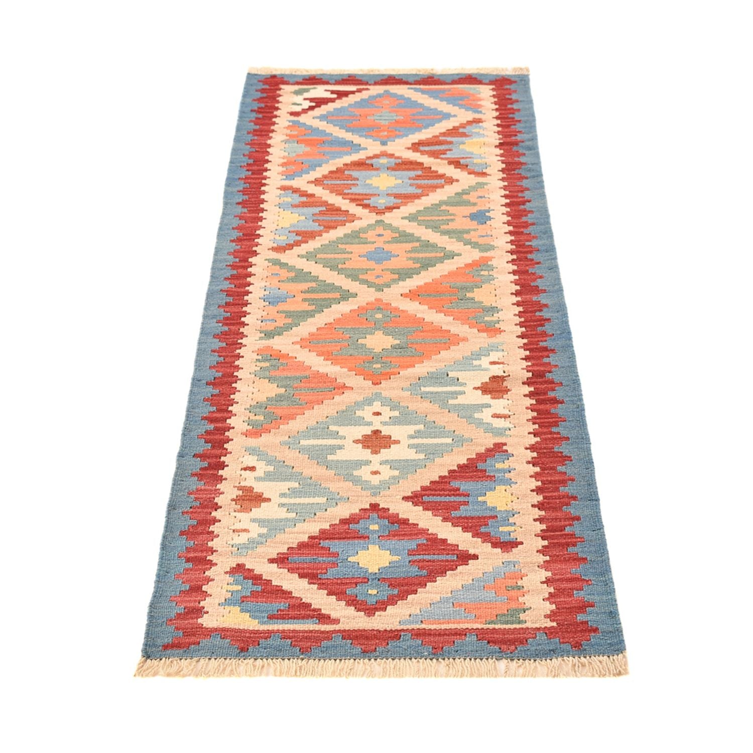 Løber Kelim-tæppe - orientalsk - 200 x 63 cm - flerfarvet