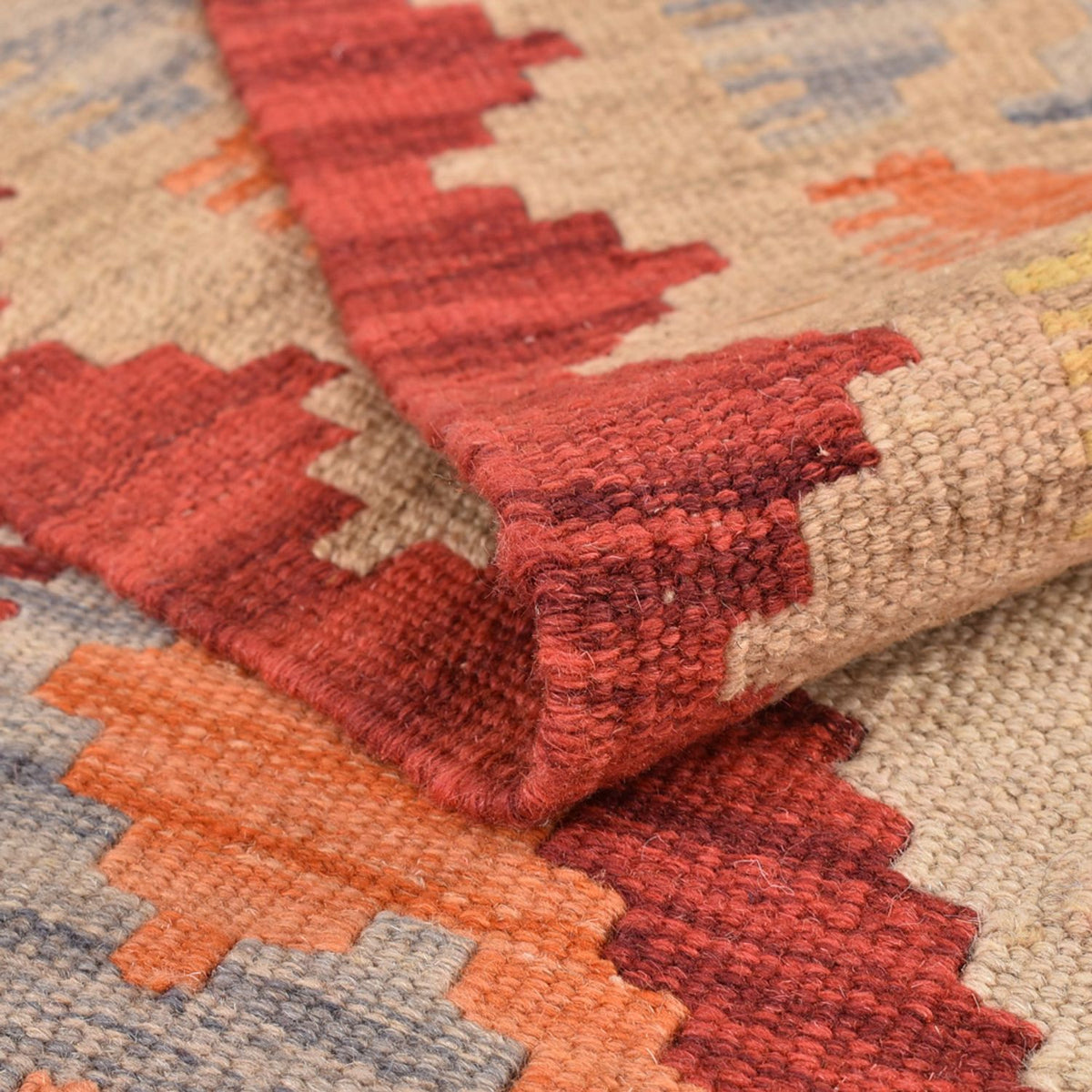 Kelim-tæppe - orientalsk - 205 x 156 cm - flerfarvet