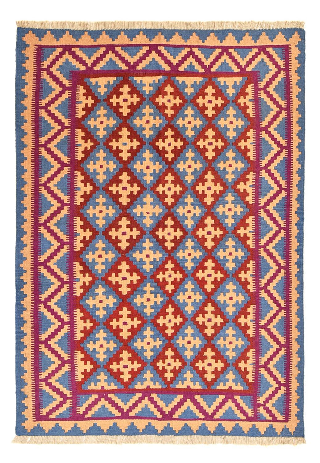 Kelim-tæppe - orientalsk - 208 x 150 cm - flerfarvet