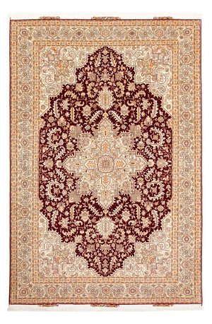 Persisk tæppe - Tabriz - Royal - 300 x 200 cm - mørkerød