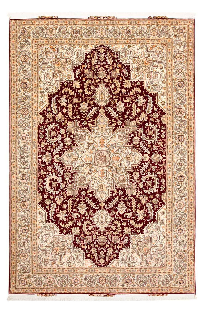 Persisk tæppe - Tabriz - Royal - 300 x 200 cm - mørkerød