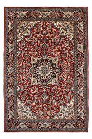 Persisk tæppe - Keshan - 300 x 205 cm - mørkerød
