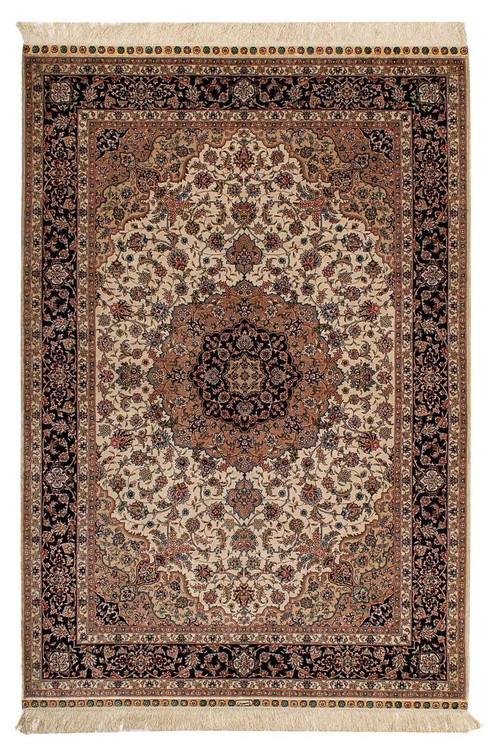 Silketæppe - China Silk - 183 x 122 cm - mørkerød