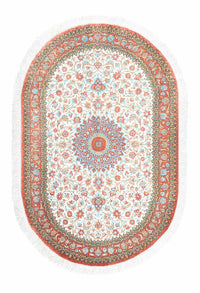 Persisk tæppe - Ghom oval  - 120 x 76 cm - beige