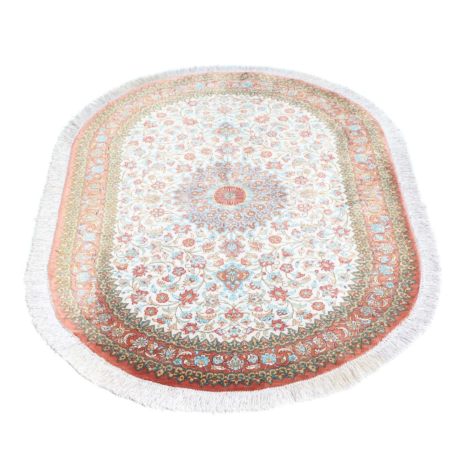 Persisk tæppe - Ghom oval  - 120 x 76 cm - beige