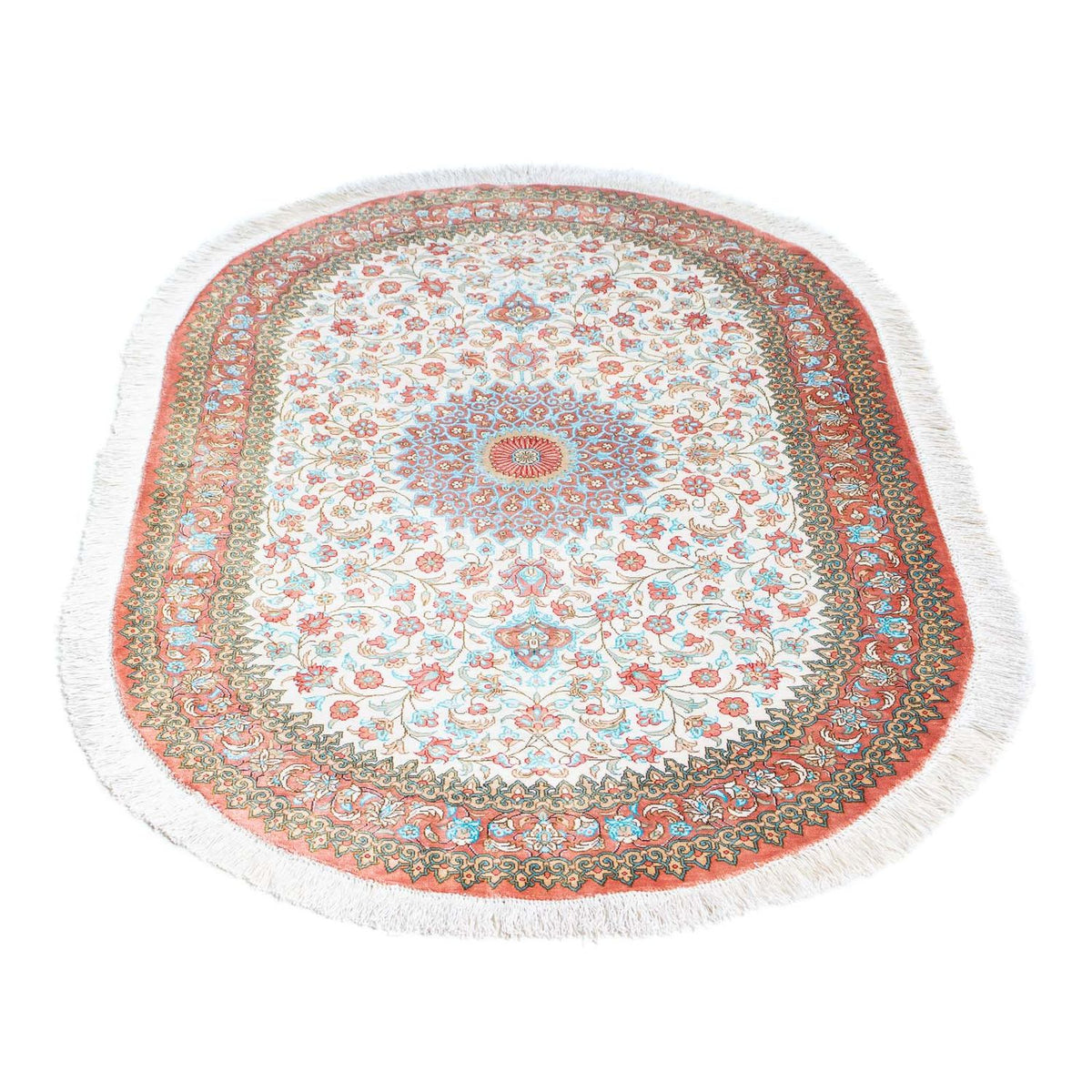 Persisk tæppe - Ghom oval  - 120 x 76 cm - beige